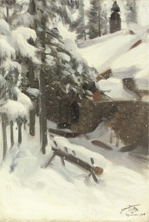 Chalet Gopsmor sous la neige - Anders Zorn