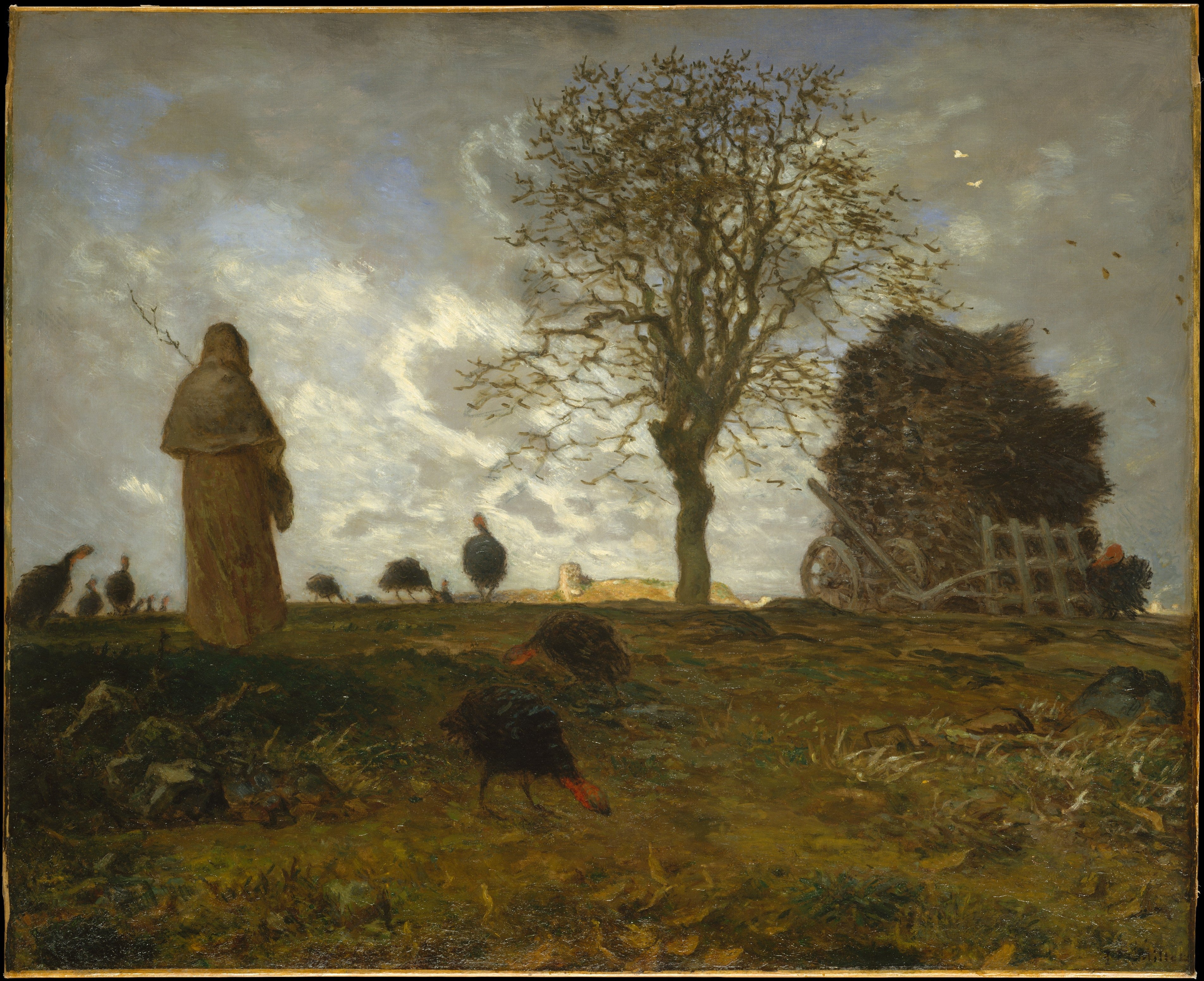 Paysage d'automne avec un troupeau de dindes - Jean-François Millet
