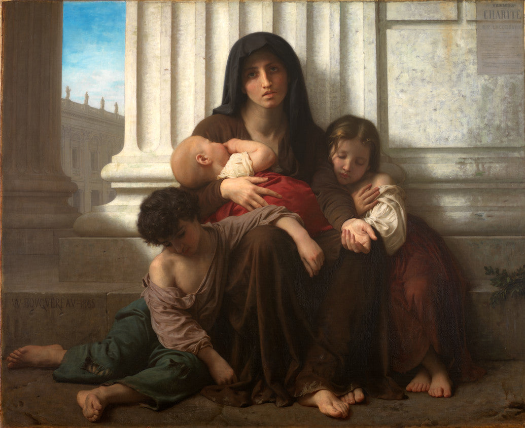 Reproduction du tableau « Famille indigente - Bouguereau » par Alpha Reproduction en peinture à l’huile