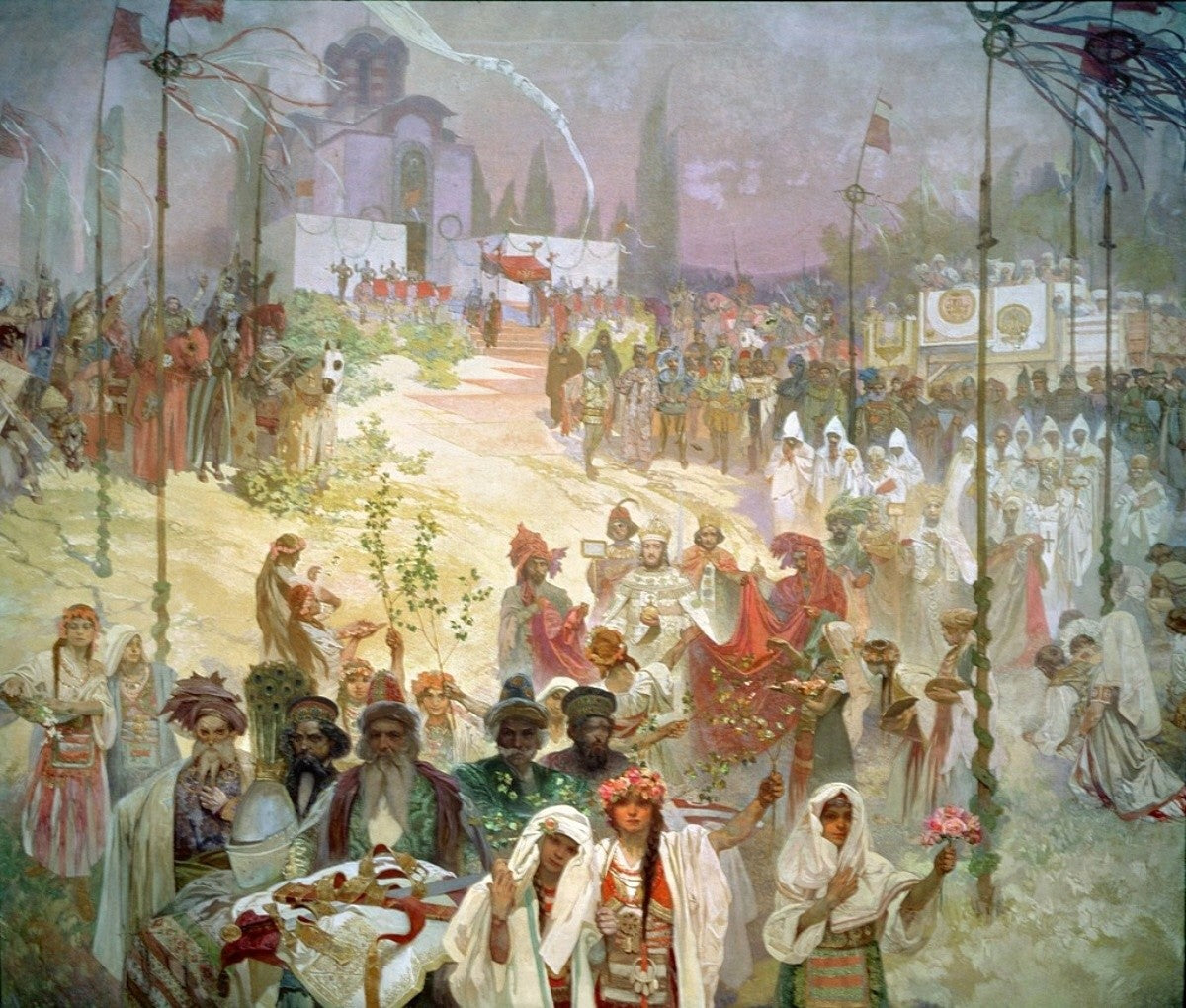 تتويج القيصر الصربي ستيفان دوشان كإمبراطور بيزنطي - ألفونس موشا