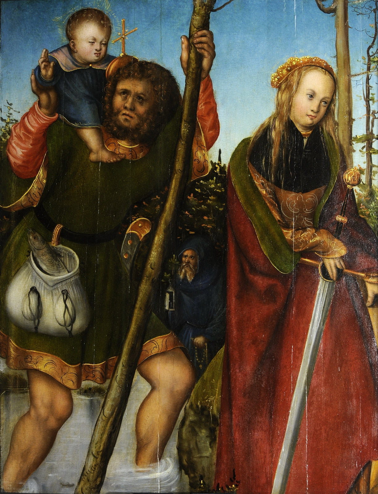 Saint Christophe et Sainte Catherine - Lucas Cranach the Elder