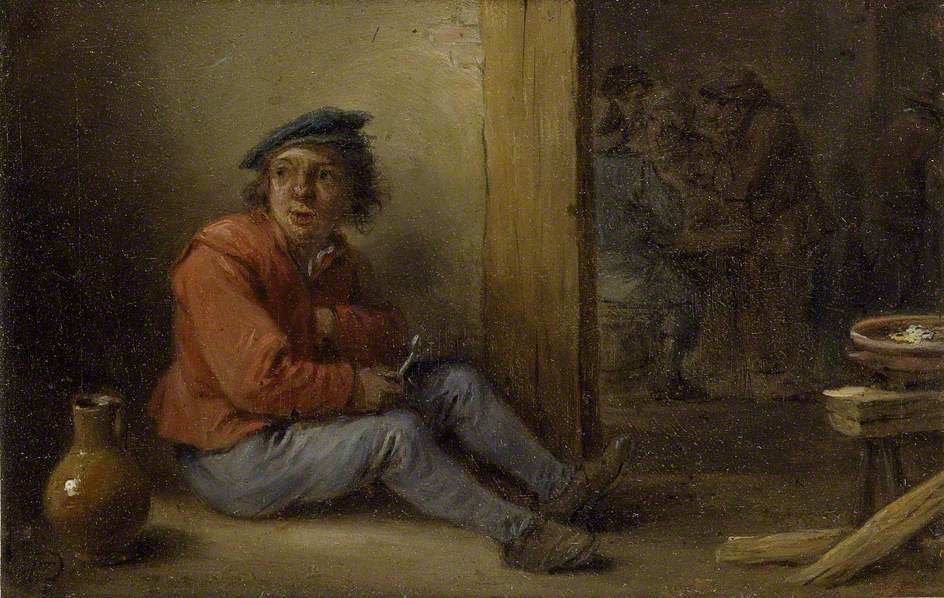 Un jeune paysan assis dans un intérieur - David Teniers le Jeune