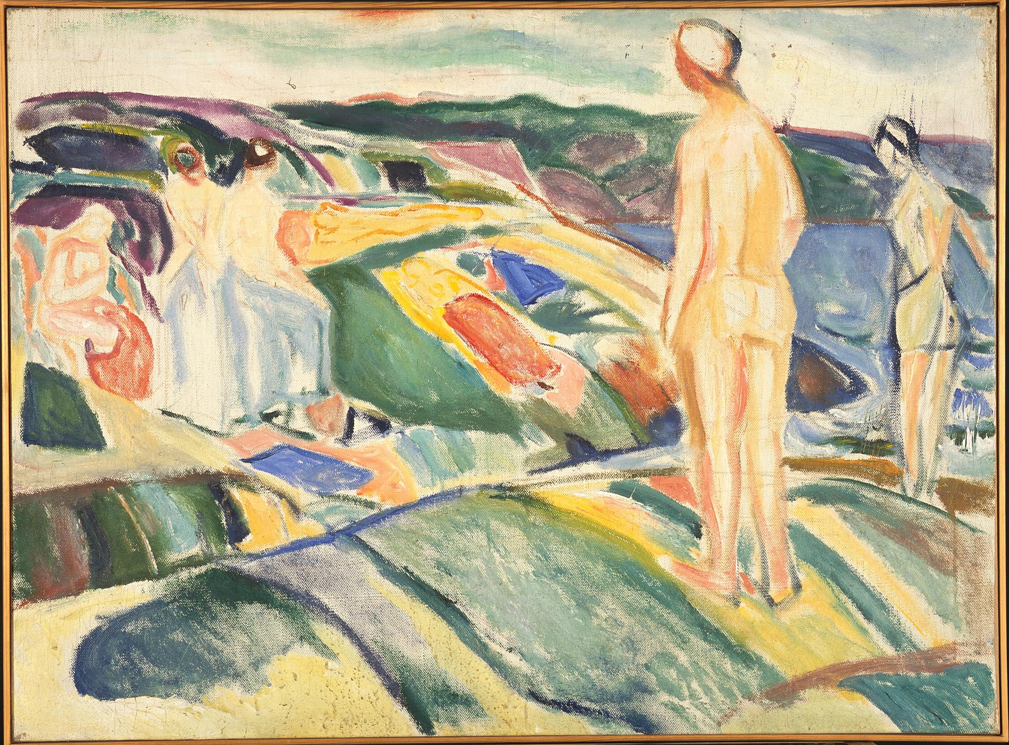 Reproduction du tableau « Femmes se baignant sur les rochers - Edvard Munch » par Alpha Reproduction en peinture à l’huile