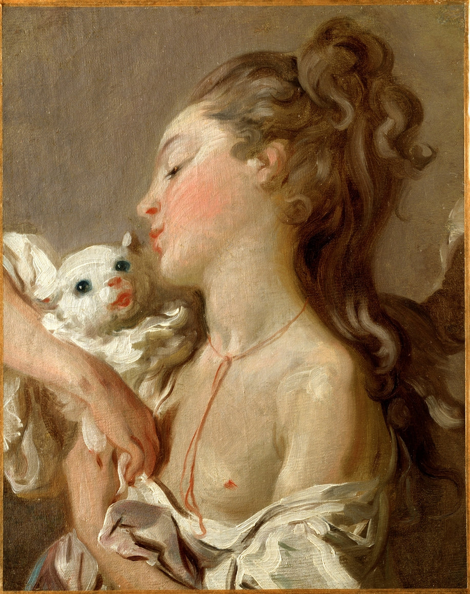 La jeune fille au chat - Jean-Honoré Fragonard
