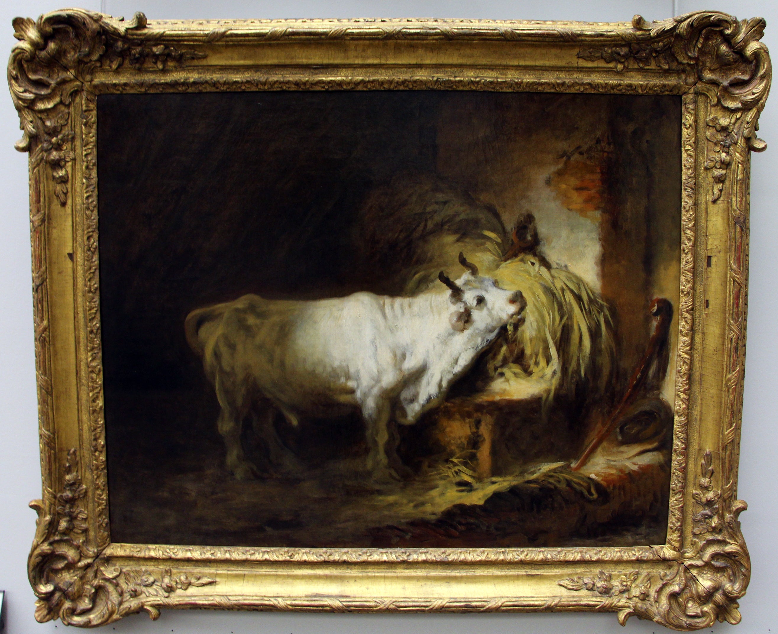 Taureau blanc à l'étable - Jean-Honoré Fragonard