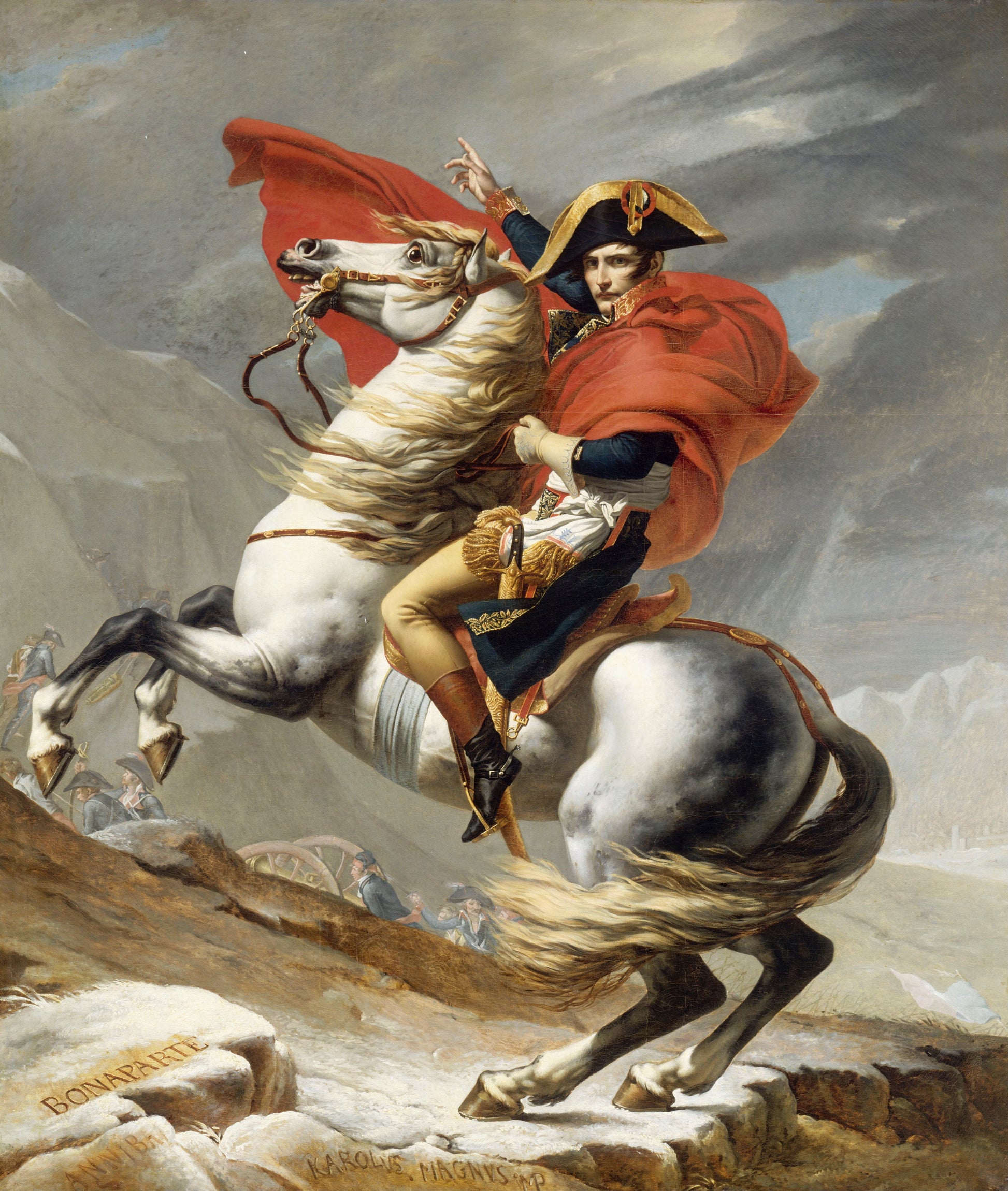 Reproduction du tableau « Bonaparte franchissant le Grand-Saint-Bernard - Jacques-Louis David » par Alpha Reproduction en peinture à l’huile