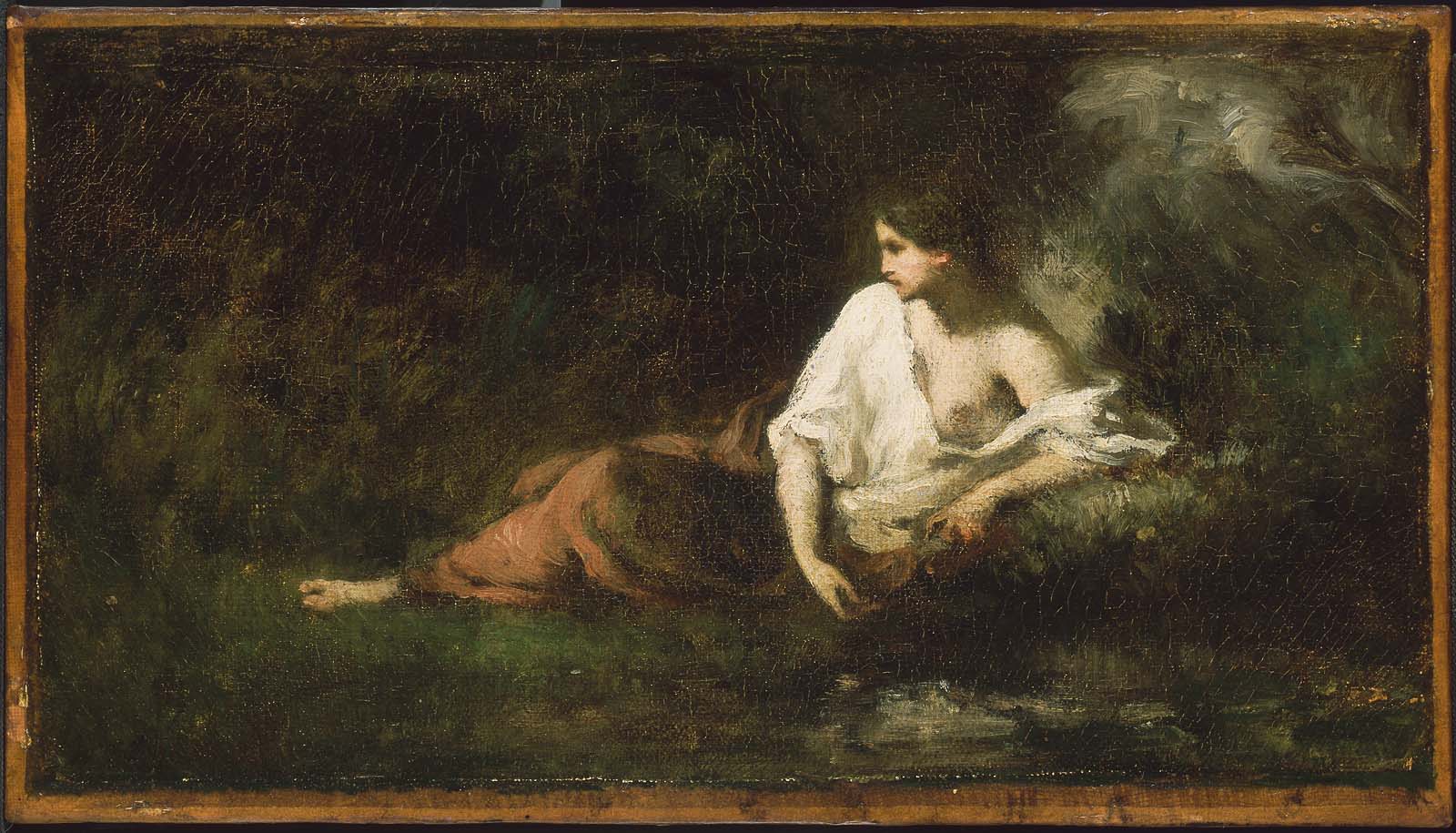 Femme allongée dans un paysage - Jean-François Millet