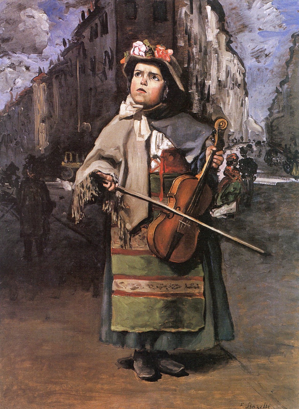 Reproduction du tableau « Petite chanteuse italienne des rues - Frédéric Bazille » par Alpha Reproduction en peinture à l’huile