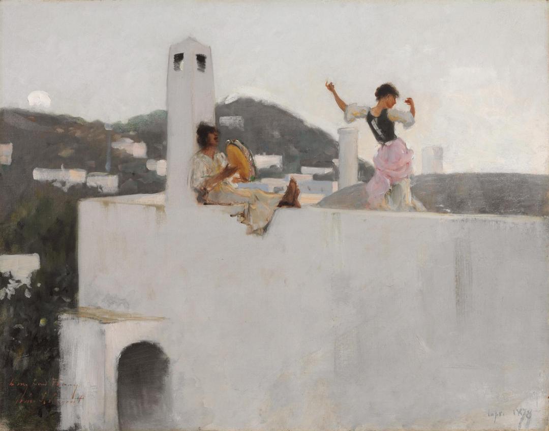 Reproduction du tableau « Capri Girl sur un toit - John Singer Sargent » par Alpha Reproduction en peinture à l’huile