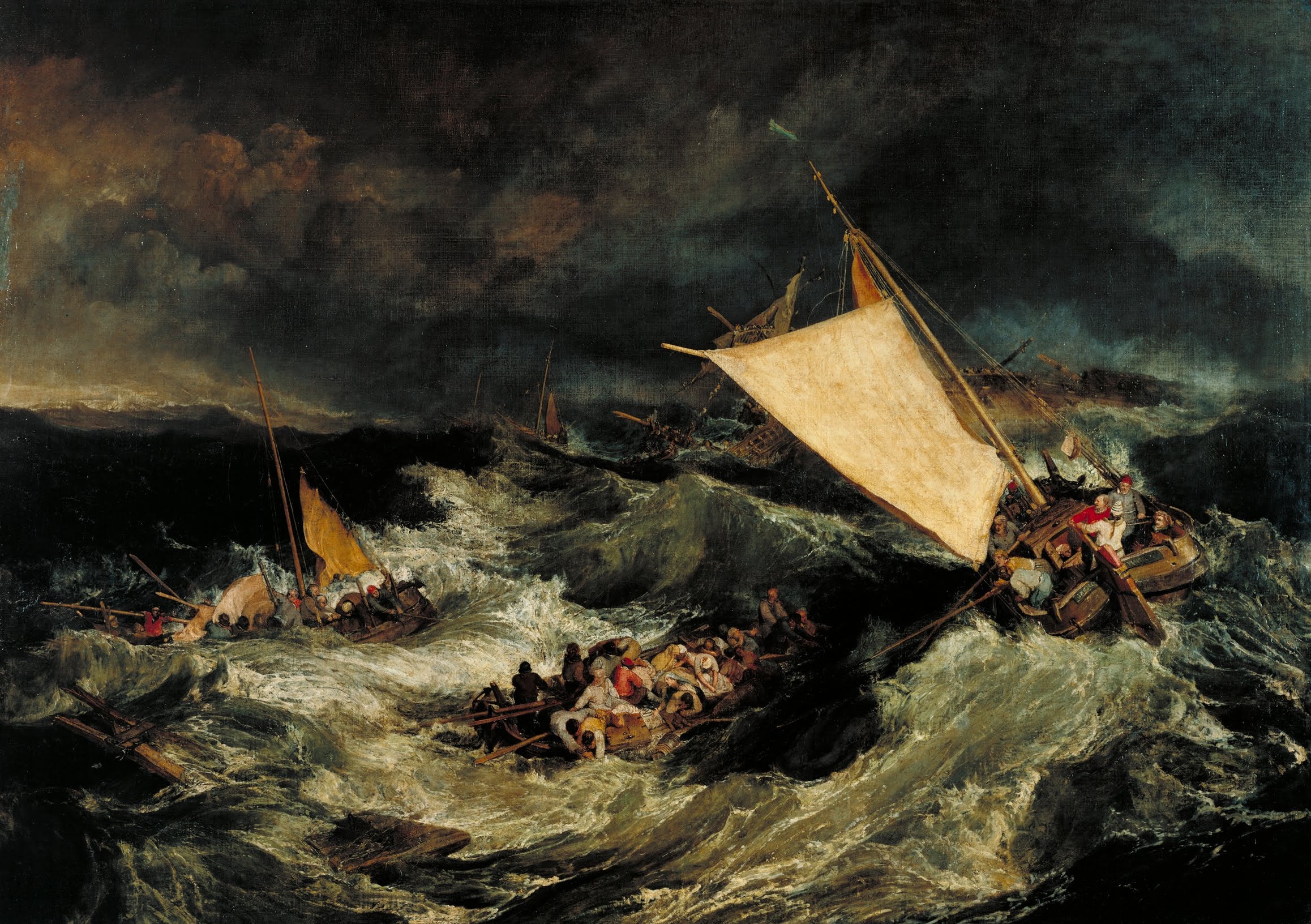 Reproduction du tableau « The Shipwreck - J. M. W. Turner » par Alpha Reproduction en peinture à l’huile