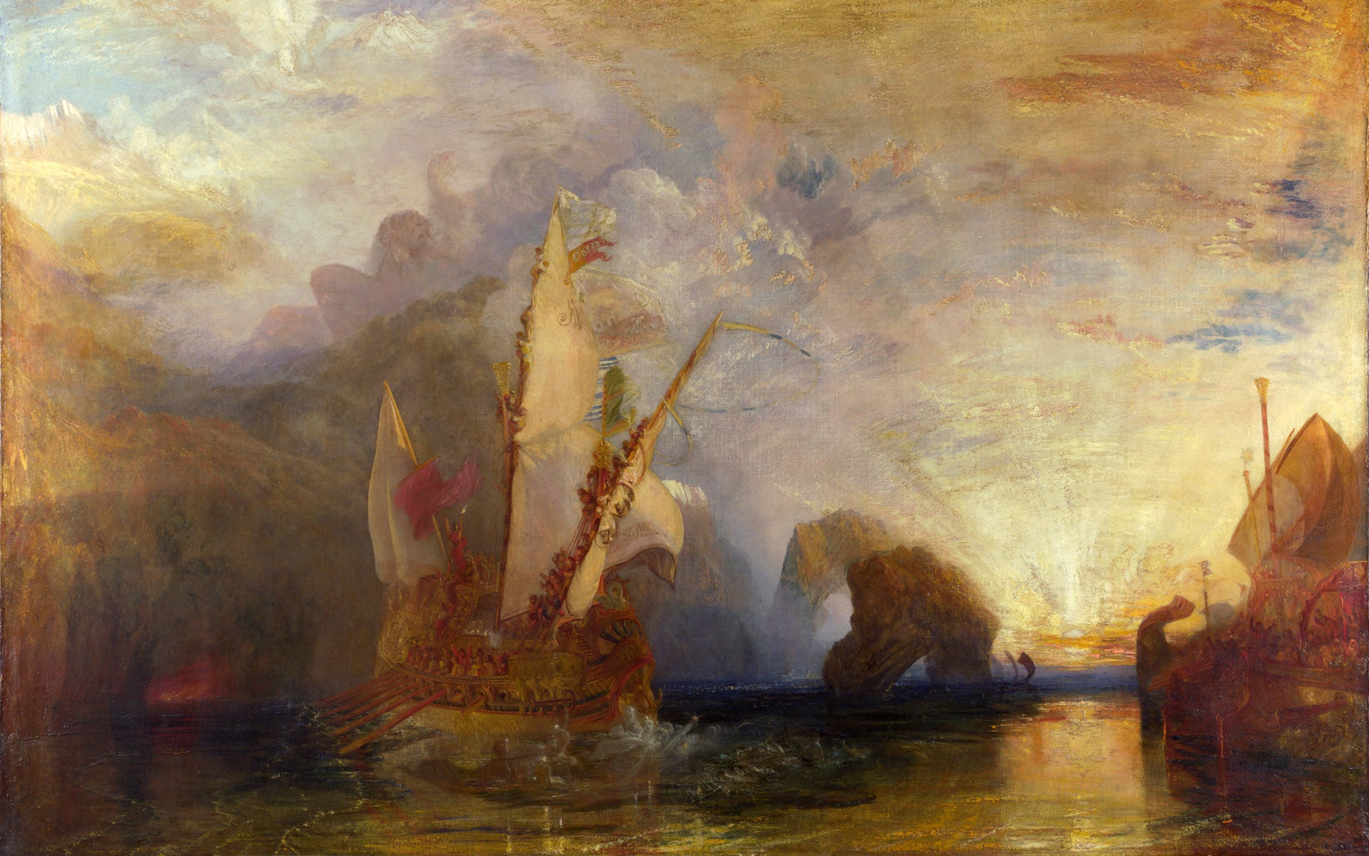 Reproduction du tableau « Ulysse se moquant de Polyphème - J. M. W. Turner » par Alpha Reproduction en peinture à l’huile