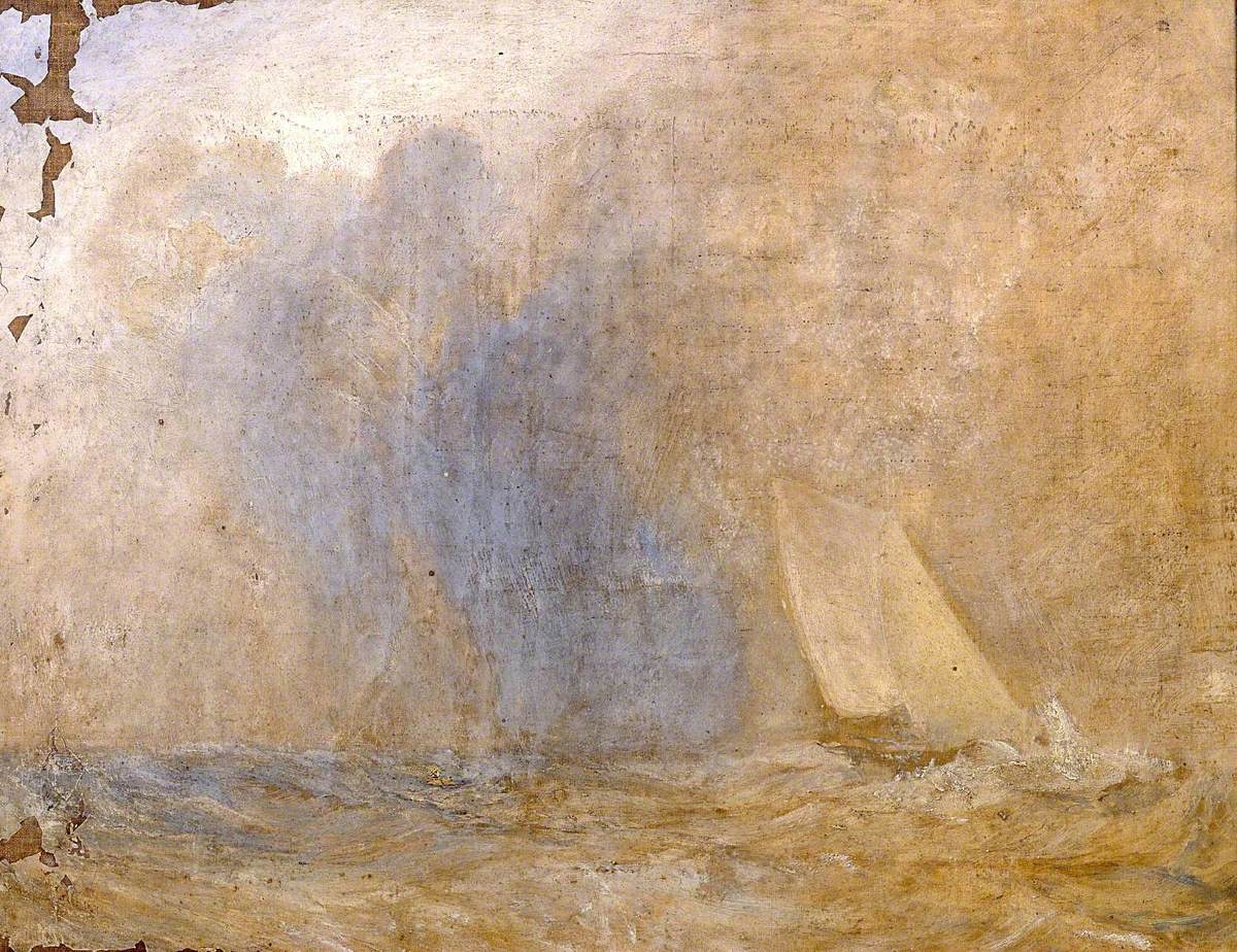 Reproduction du tableau « Seascape with a Yacht (?) - J. M. W. Turner » par Alpha Reproduction en peinture à l’huile
