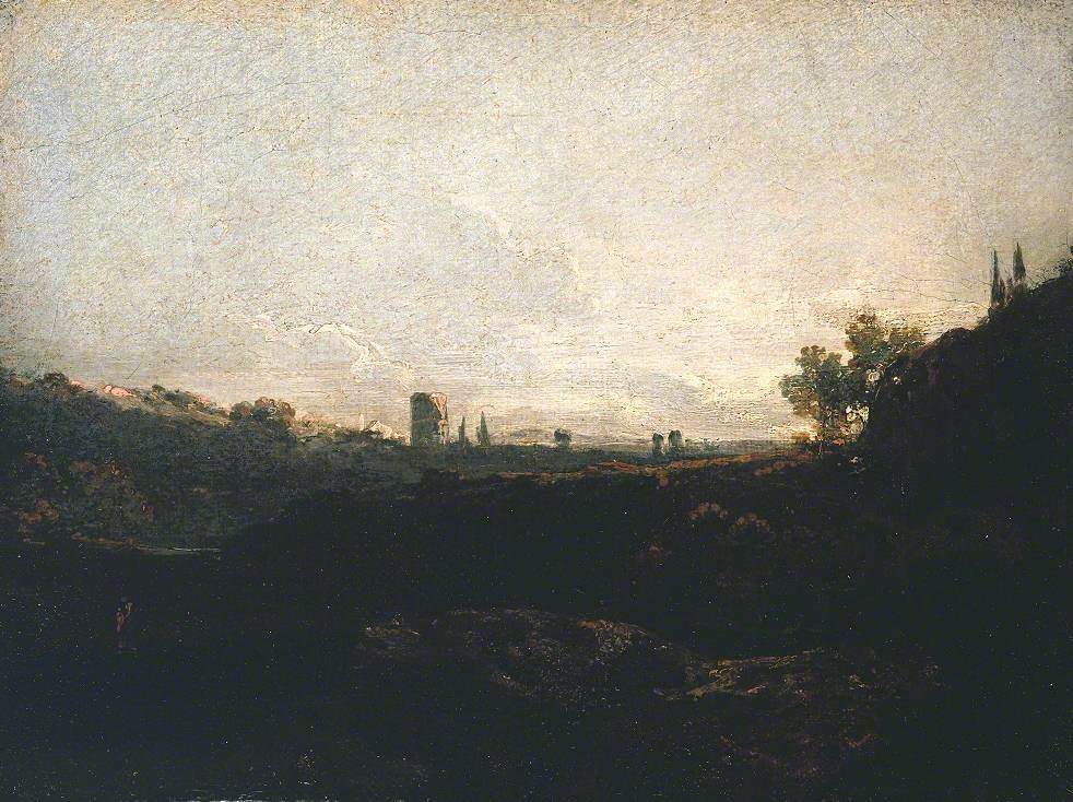 Reproduction du tableau « View of a Town - J. M. W. Turner » par Alpha Reproduction en peinture à l’huile