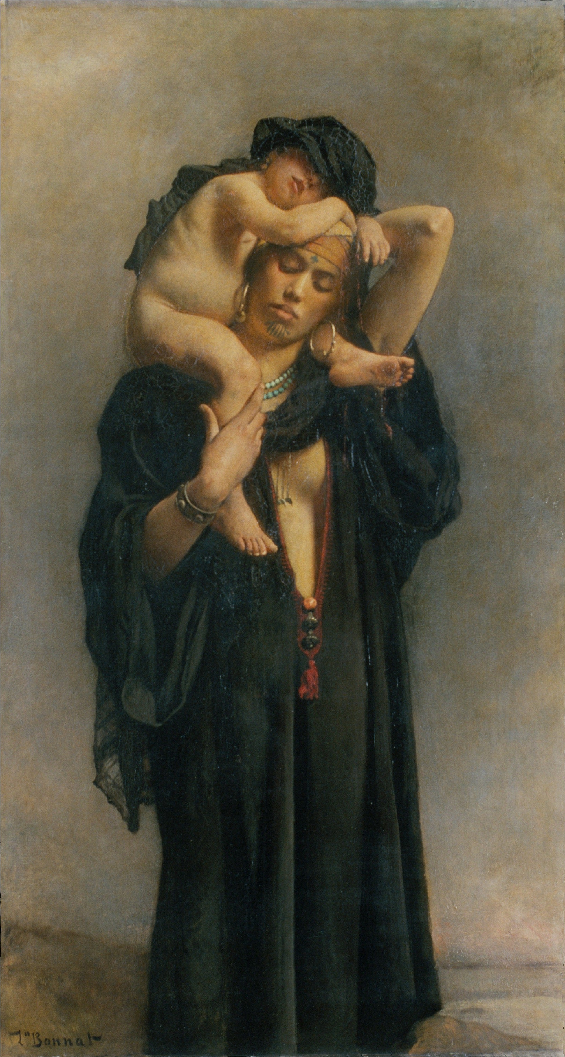 Une paysanne égyptienne et son enfant - Léon Bonnat
