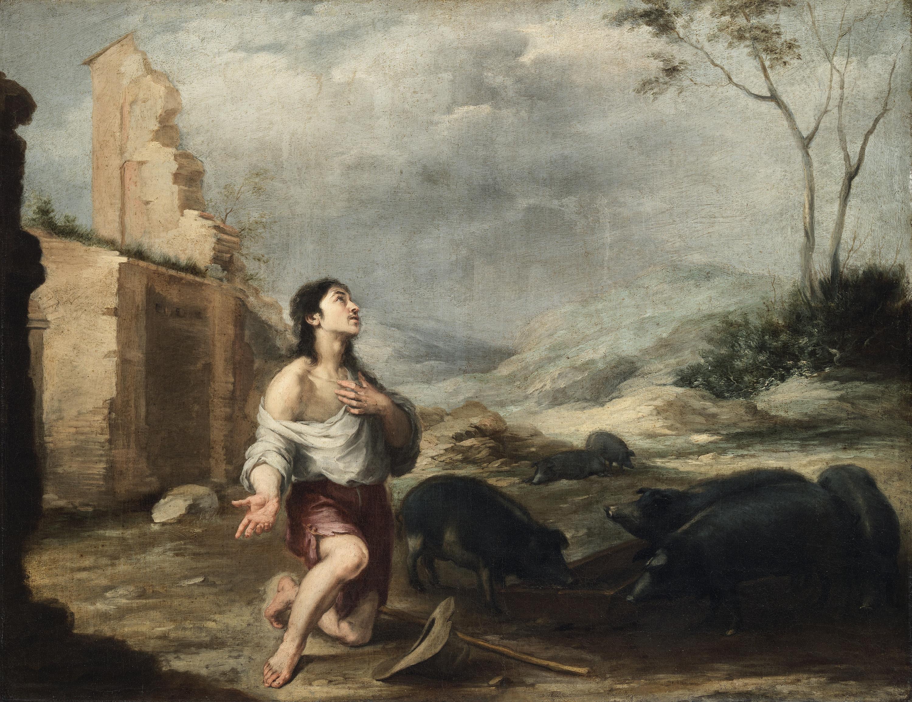 Le fils prodigue nourrissant les porcs - Bartolomé Esteban Murillo