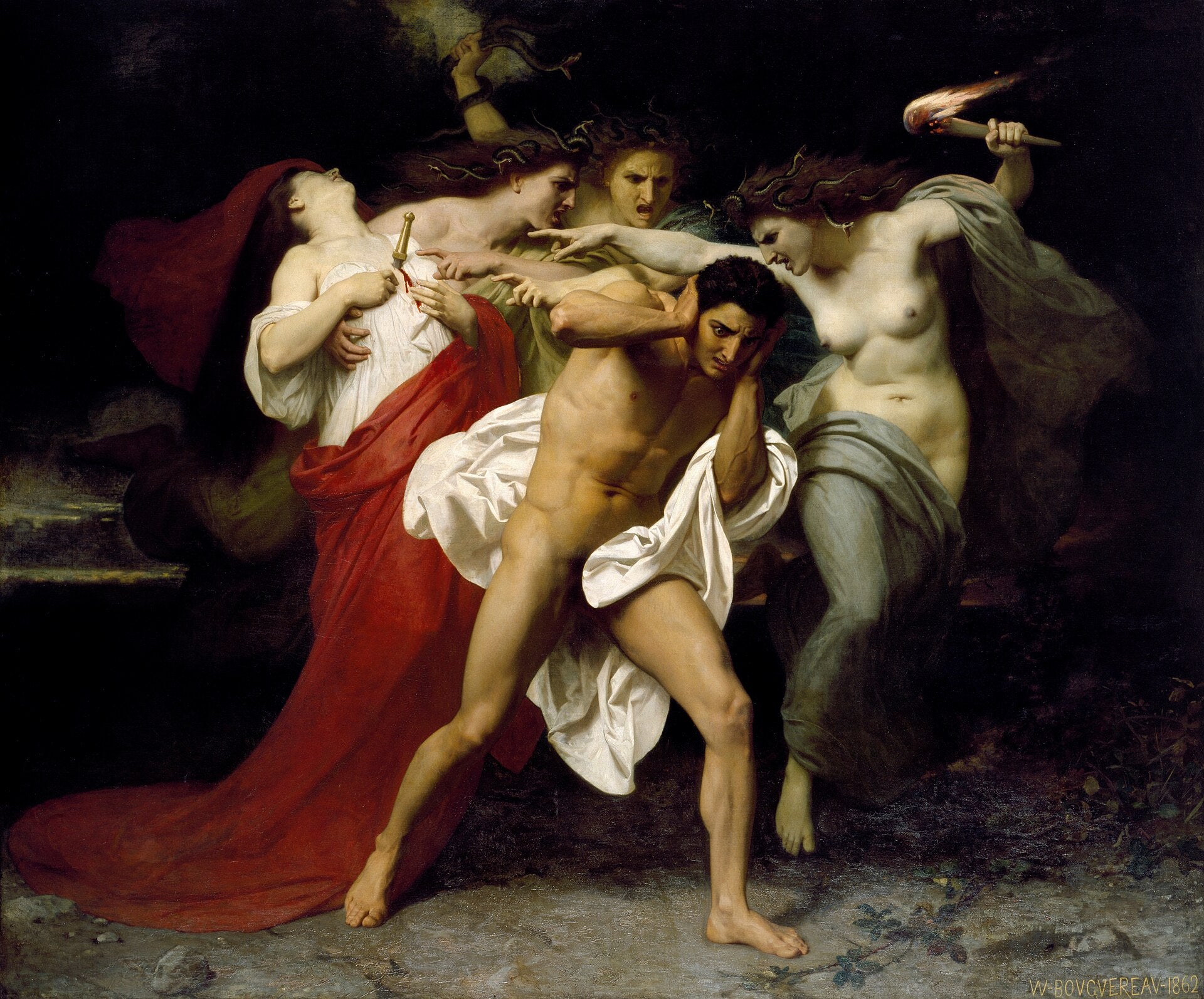 Reproduction du tableau « Les Remords - Bouguereau » par Alpha Reproduction en peinture à l’huile