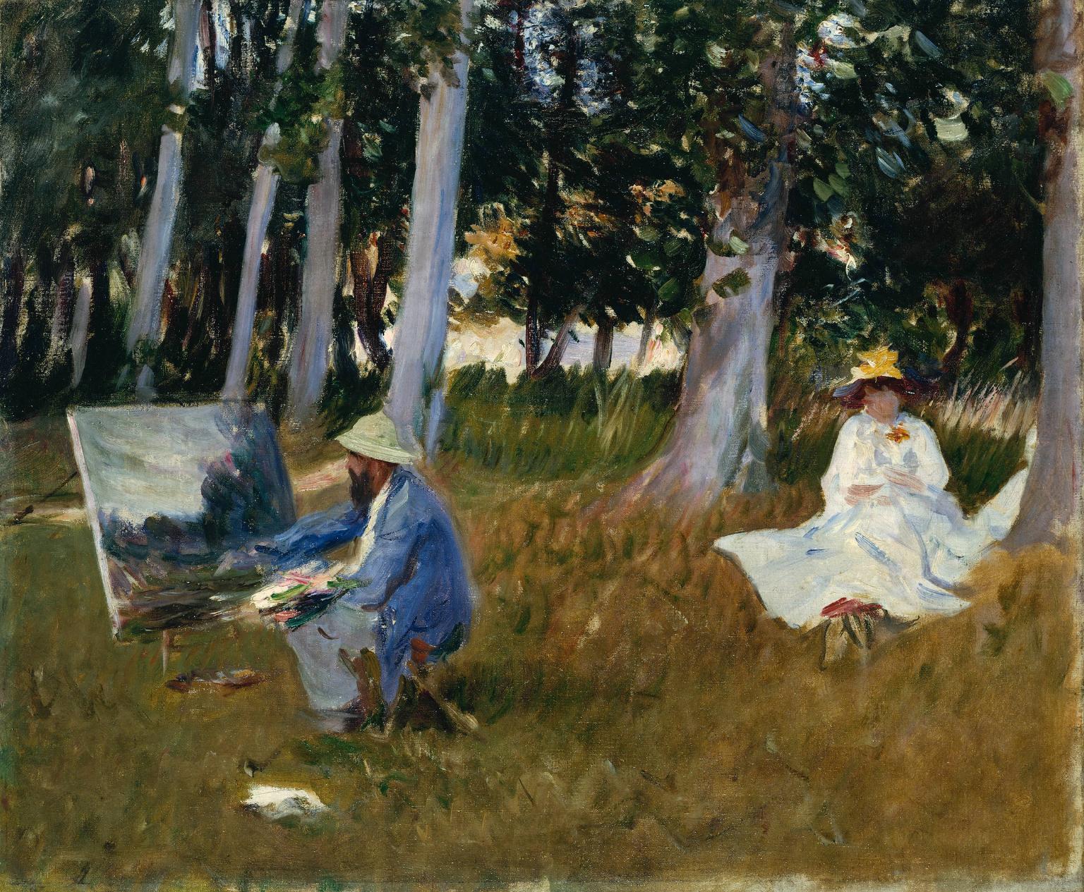 Reproduction du tableau « Claude Monet peignant à l'orée d'un bois - John Singer Sargent » par Alpha Reproduction en peinture à l’huile