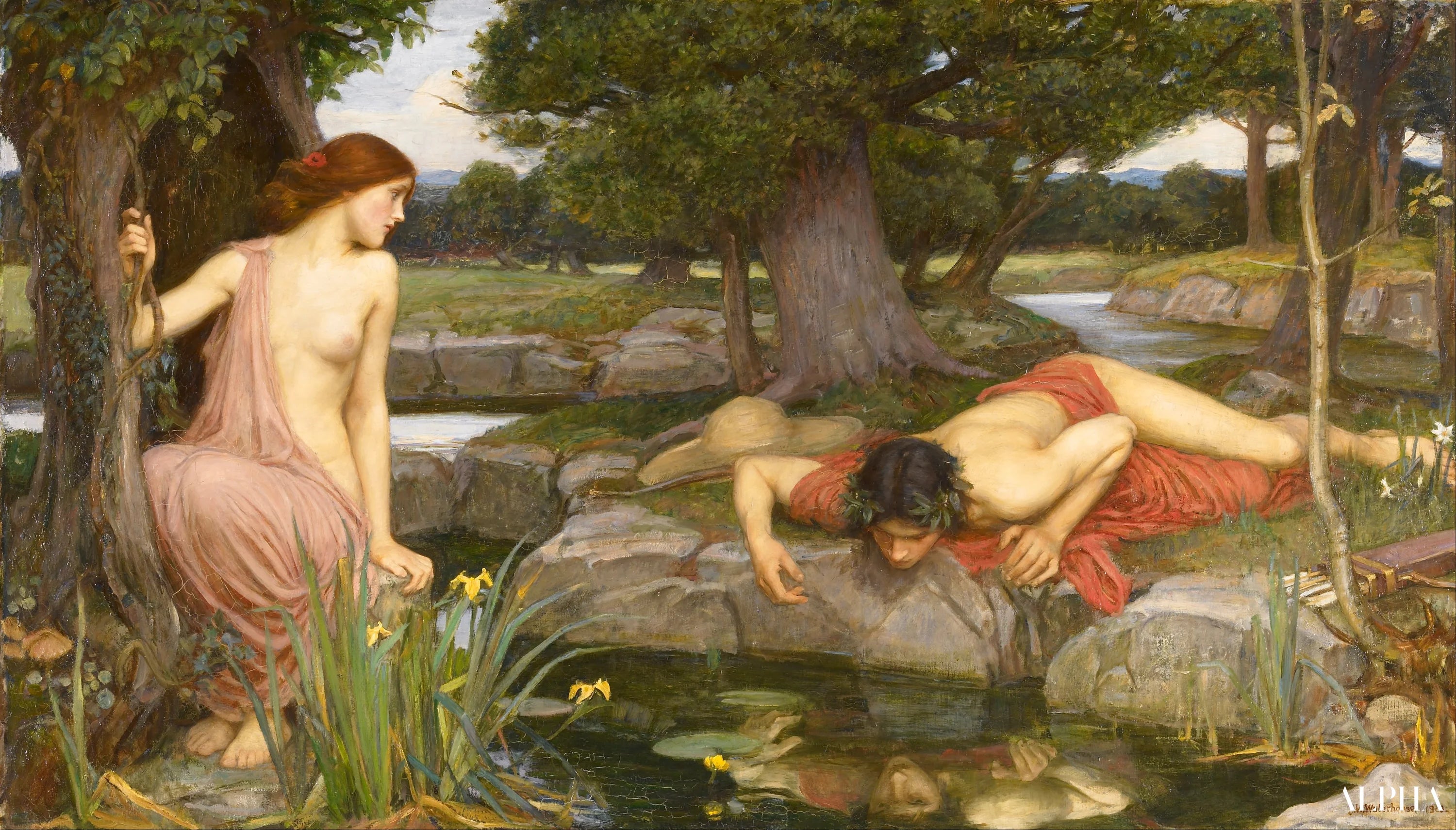 Reproduction du tableau « Écho et Narcisse - John William Waterhouse » par Alpha Reproduction en peinture à l’huile