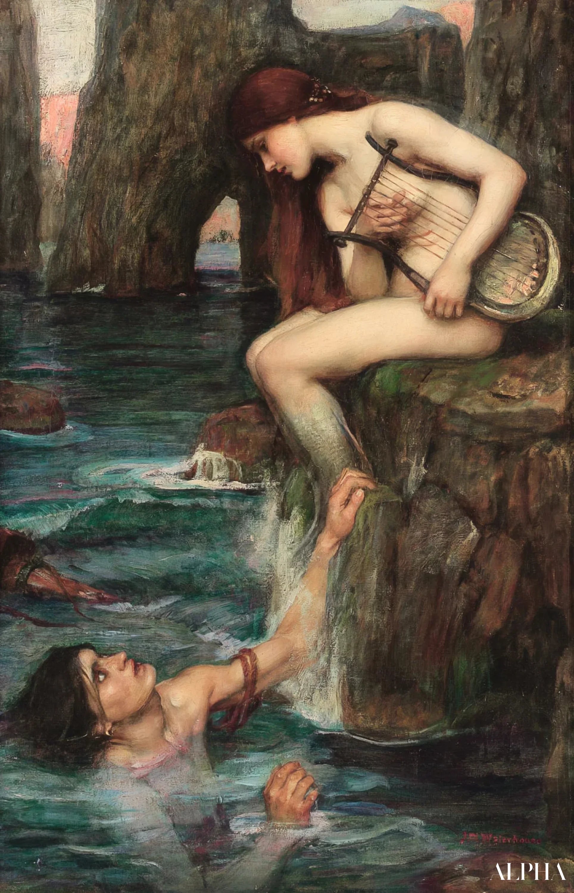 Reproduction du tableau « La sirène - John William Waterhouse » par Alpha Reproduction en peinture à l’huile
