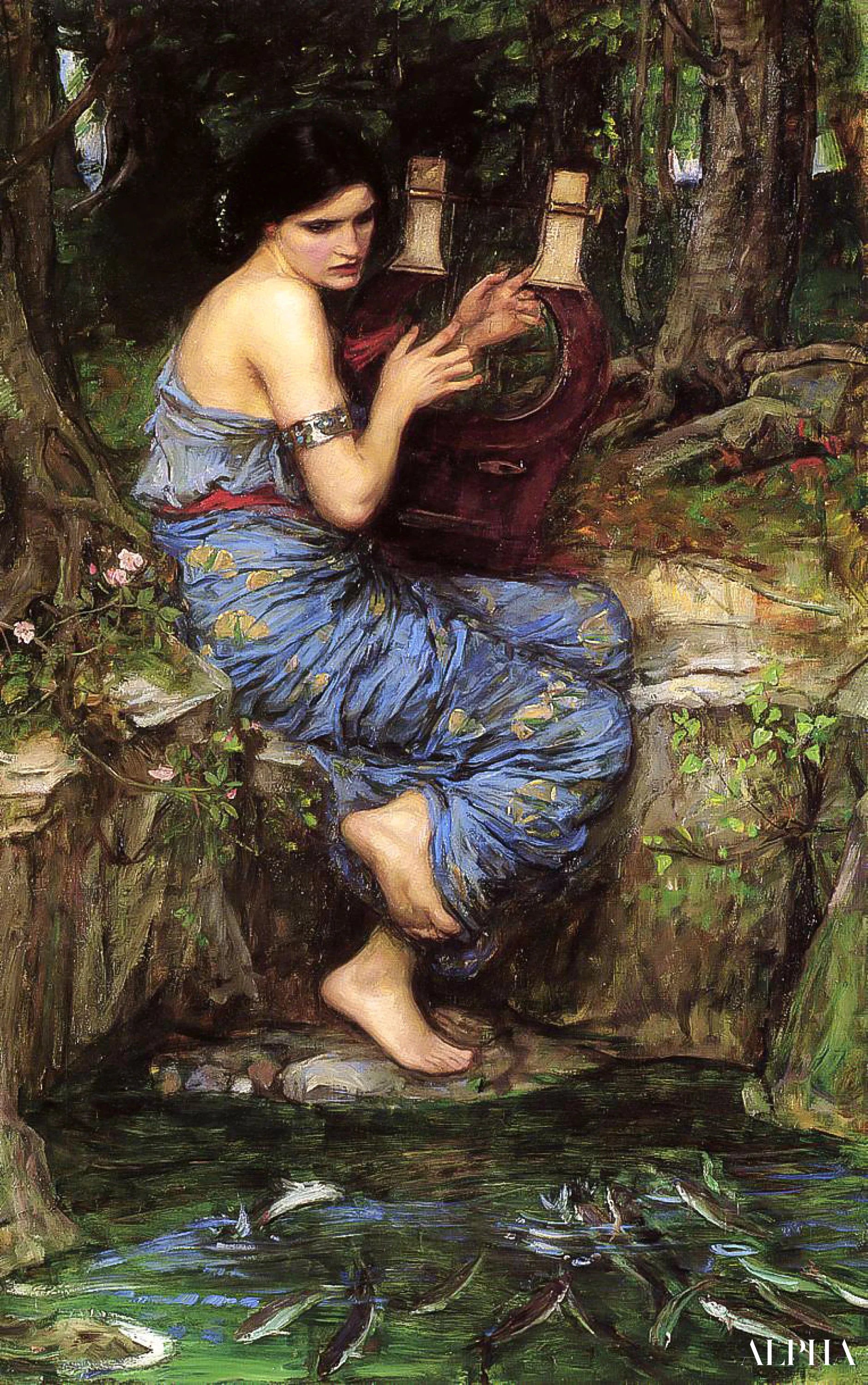 Reproduction du tableau « Le Charmeur - John William Waterhouse » par Alpha Reproduction en peinture à l’huile