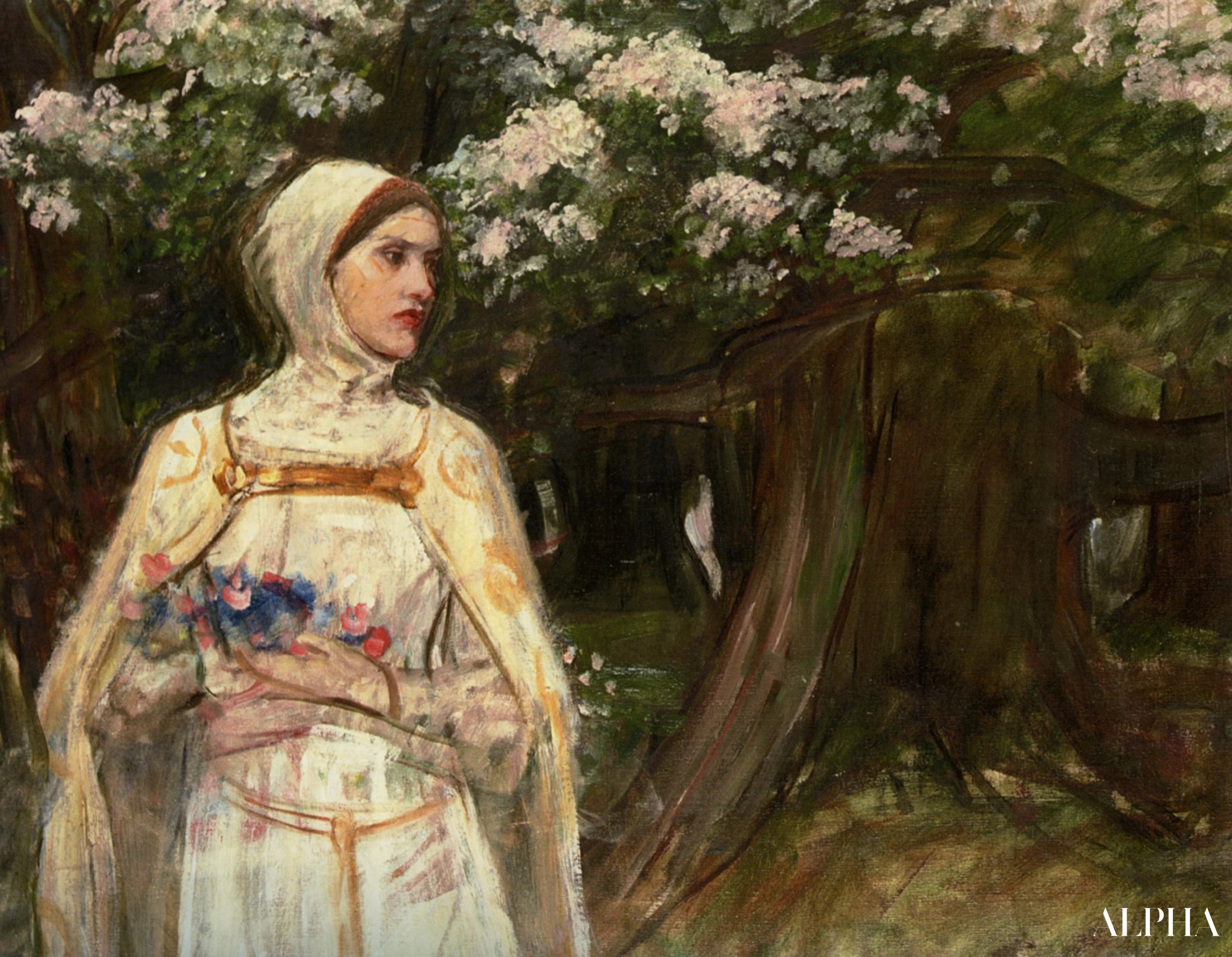 Reproduction du tableau « Mathilde anciennement appelée Béatrice - John William Waterhouse » par Alpha Reproduction en peinture à l’huile