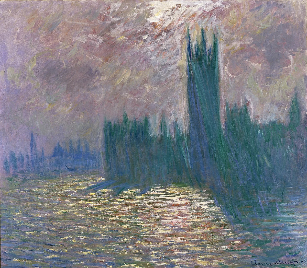 Claude Monet, Londres, Le Parlement, Reflets sur la Tamise, 1905, huile sur toile, Musée Marmottan Monet, Paris
