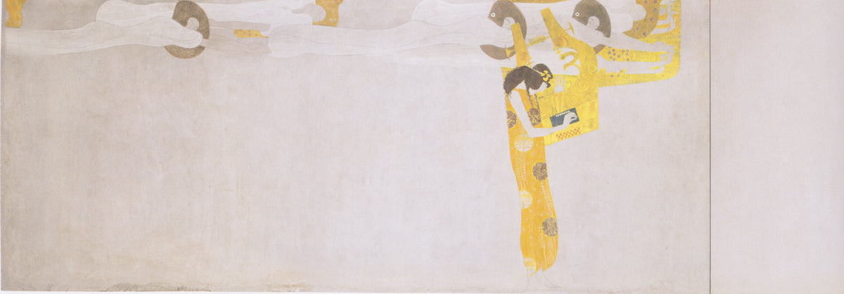 Frise Beethoven de Gustav Klimt, panneau droit aux motifs dorés et figures stylisées