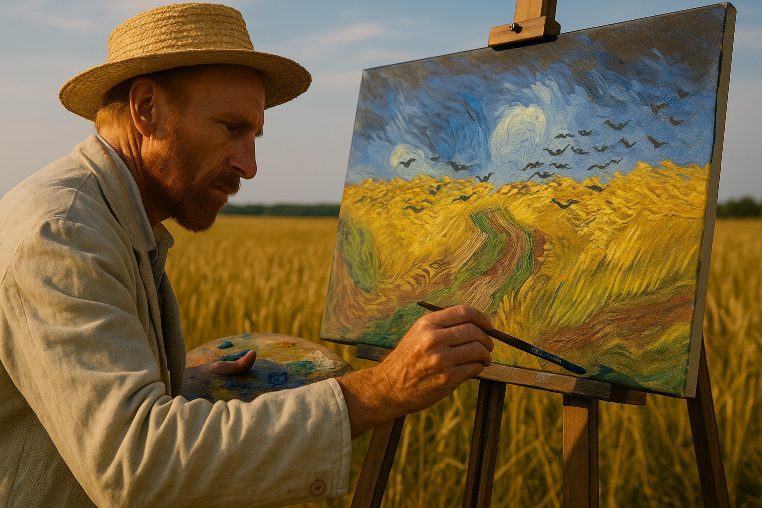 Champ de Blé aux Corbeaux van gogh qui peint