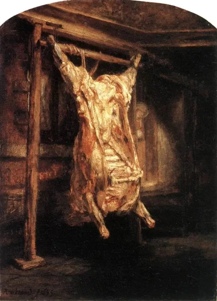 Le Bœuf écorché de Rembrandt, peint en 1655 et conservé au musée du Louvre