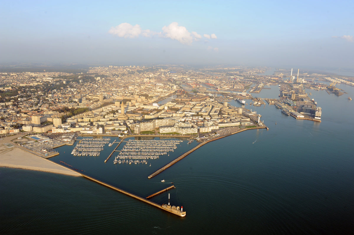 Vue aérienne de la ville et du port du Havre