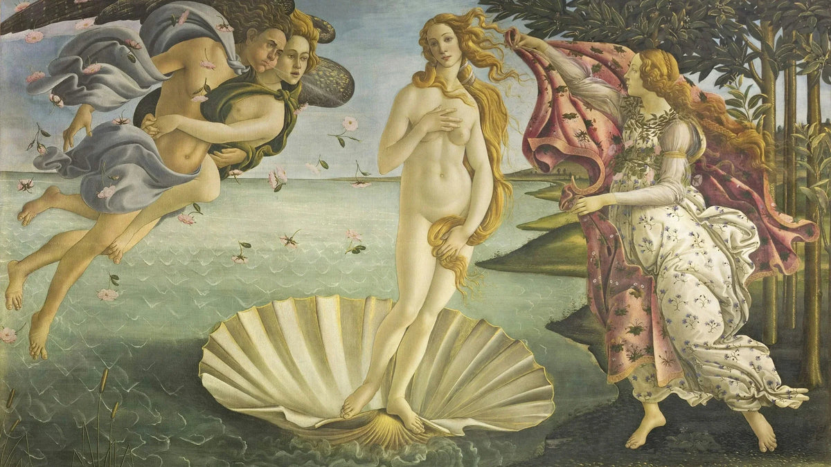 La Naissance de Vénus de Botticelli — tempera sur toile, vers 1485