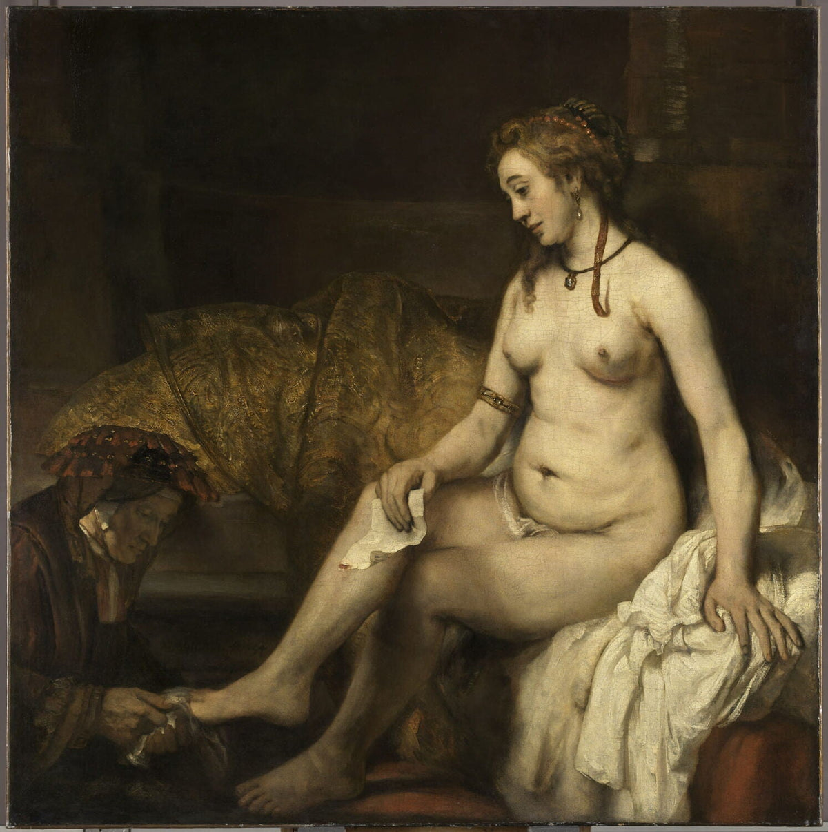 Rembrandt, Bethsabée au bain tenant la lettre du roi David, 1654, musée du Louvre