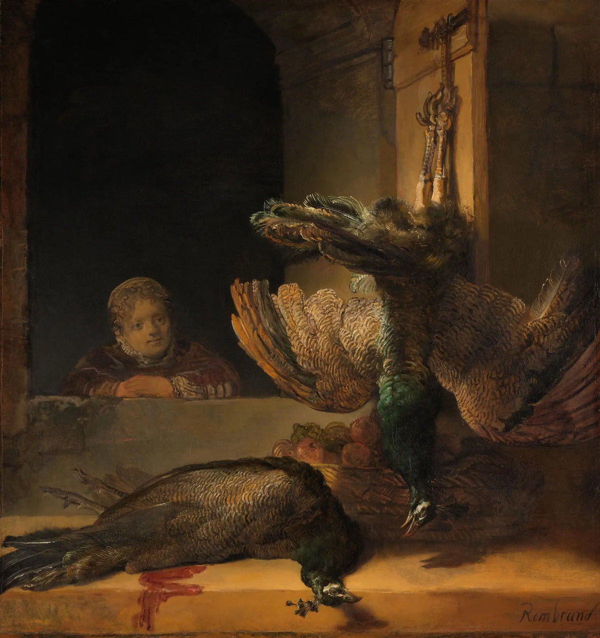 Nature morte aux paons de Rembrandt, vers 1639