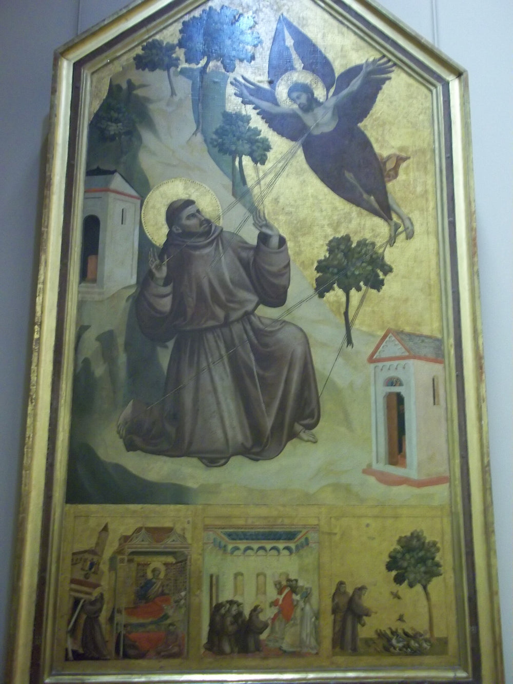 Saint François d'Assise recevant les stigmates - Giotto - reproduction peinte à l'huile