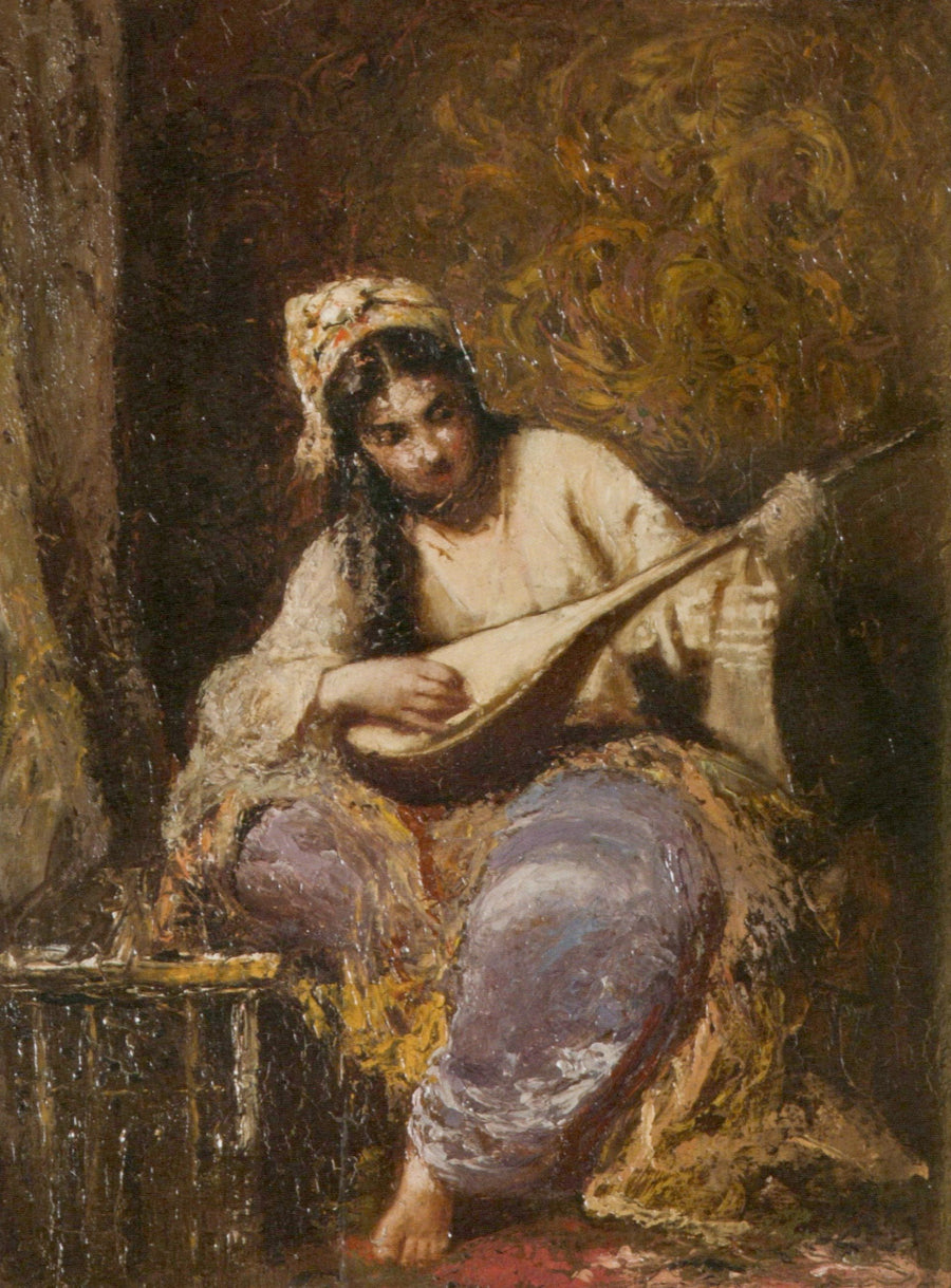 Odalisque à la mandoline, Theodor Aman, 1870, peinture à l’huile