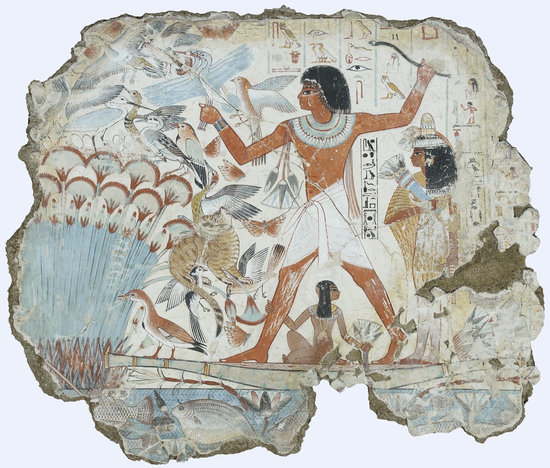 Chasse dans les marais, tombe de Nebamun — Artiste égyptien anonyme, peinture murale