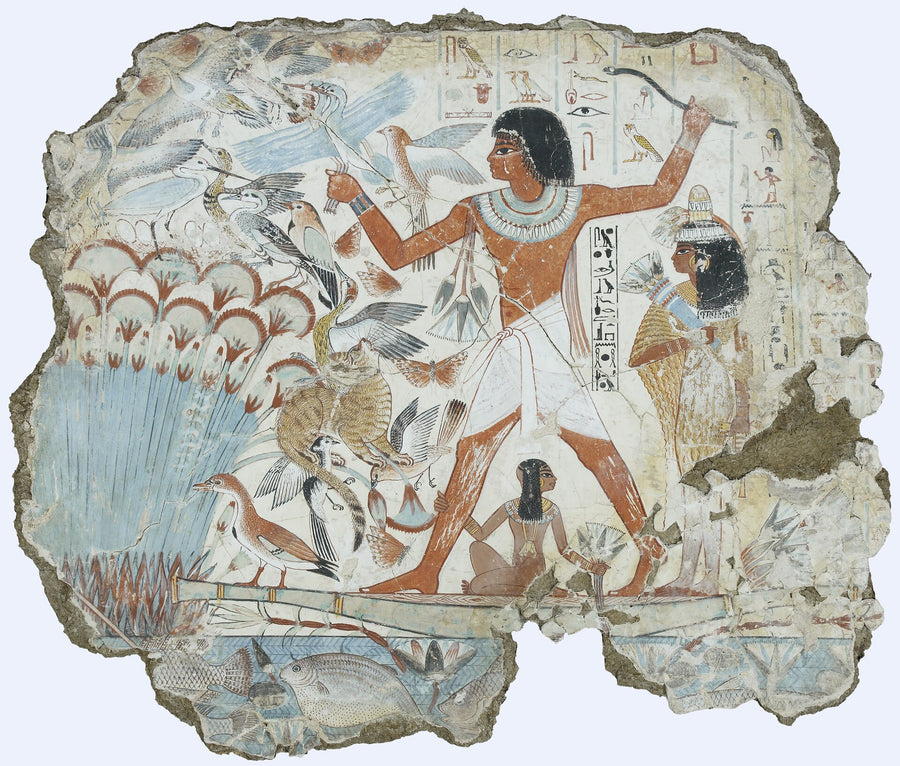 Chasse dans les marais, tombe de Nebamun — Artiste égyptien anonyme, peinture murale