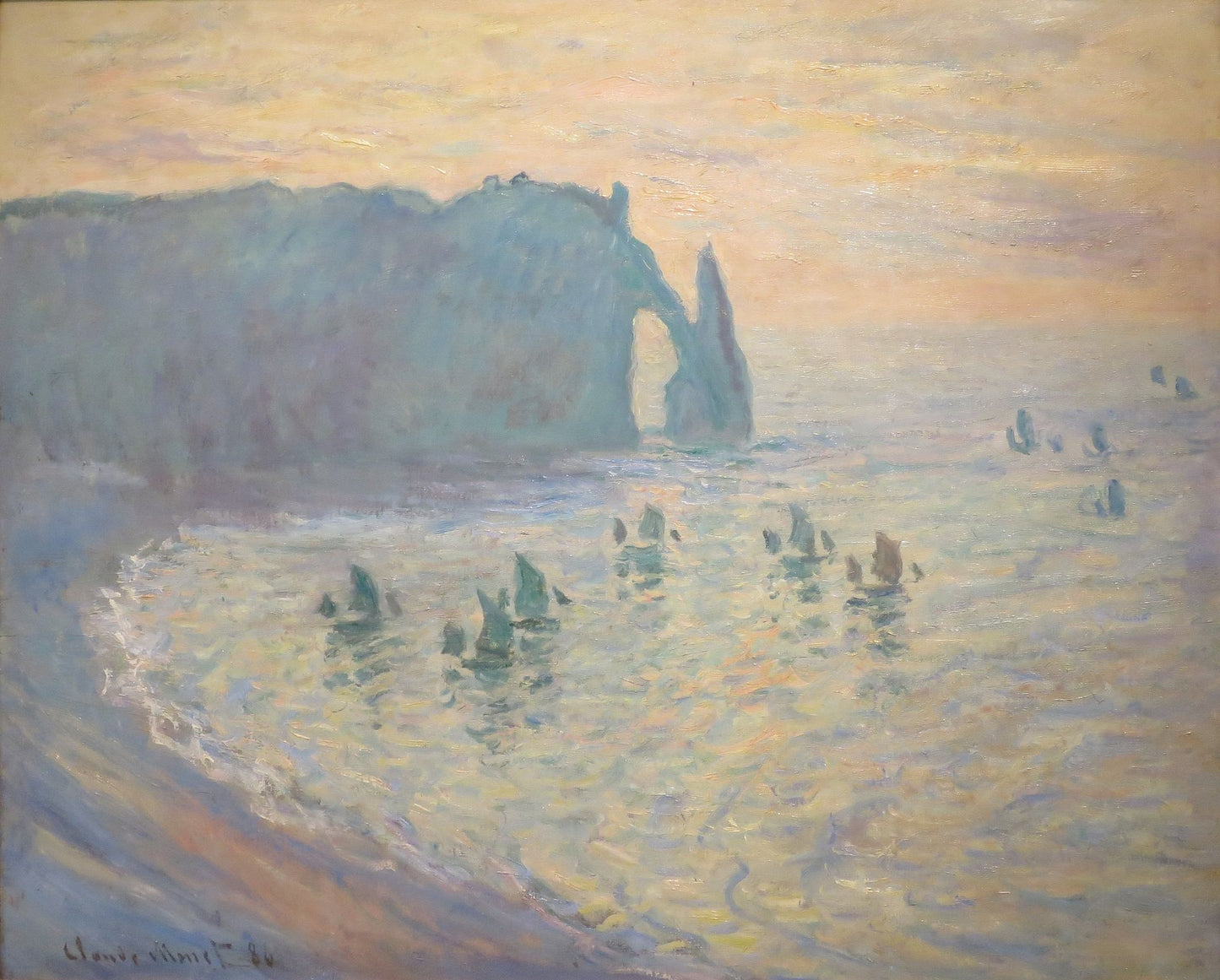 🏖️ شاطئ إترتا – كلود مونيه (1885–1886)