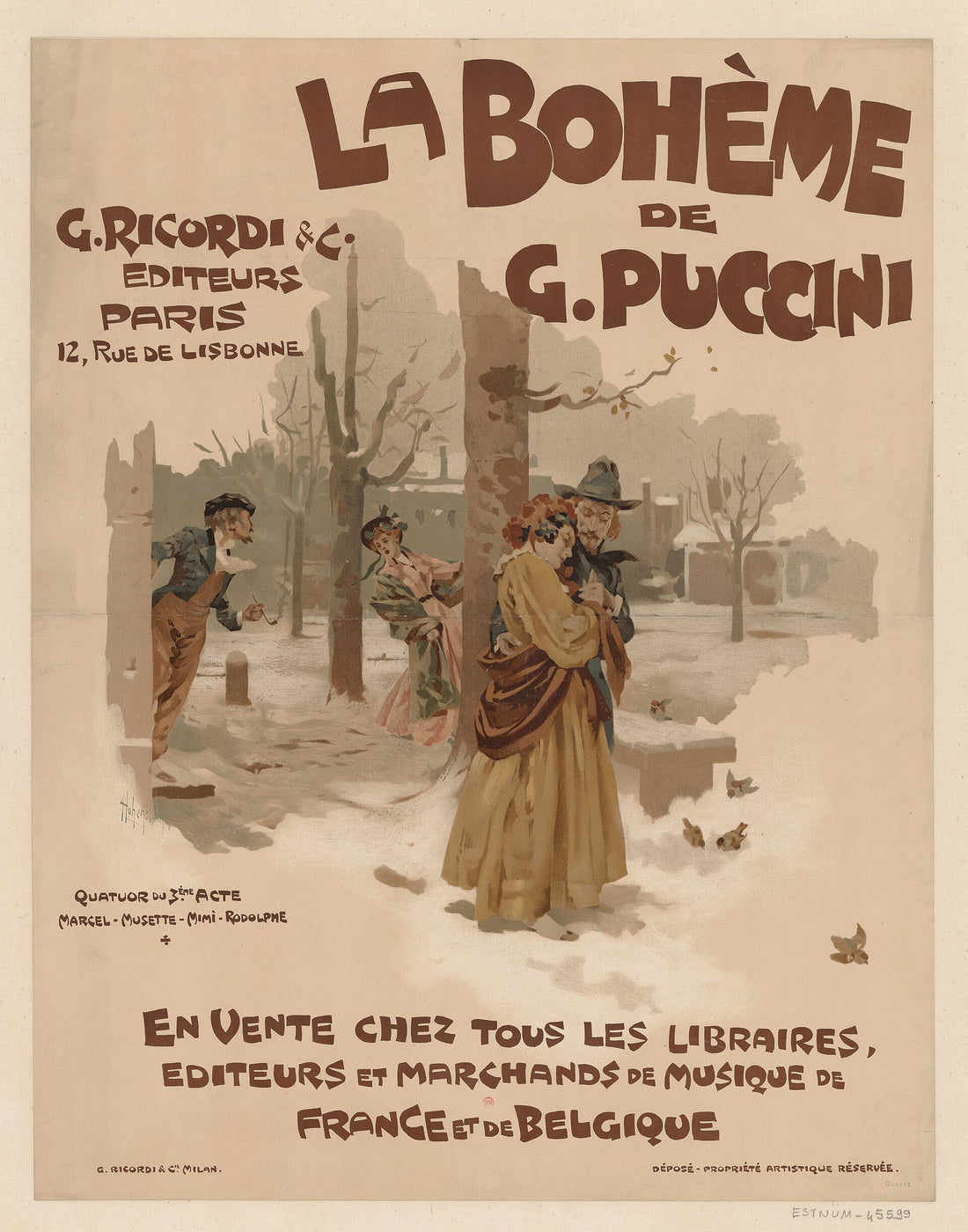 Affiche Ricordi - Adolfo Hohenstein