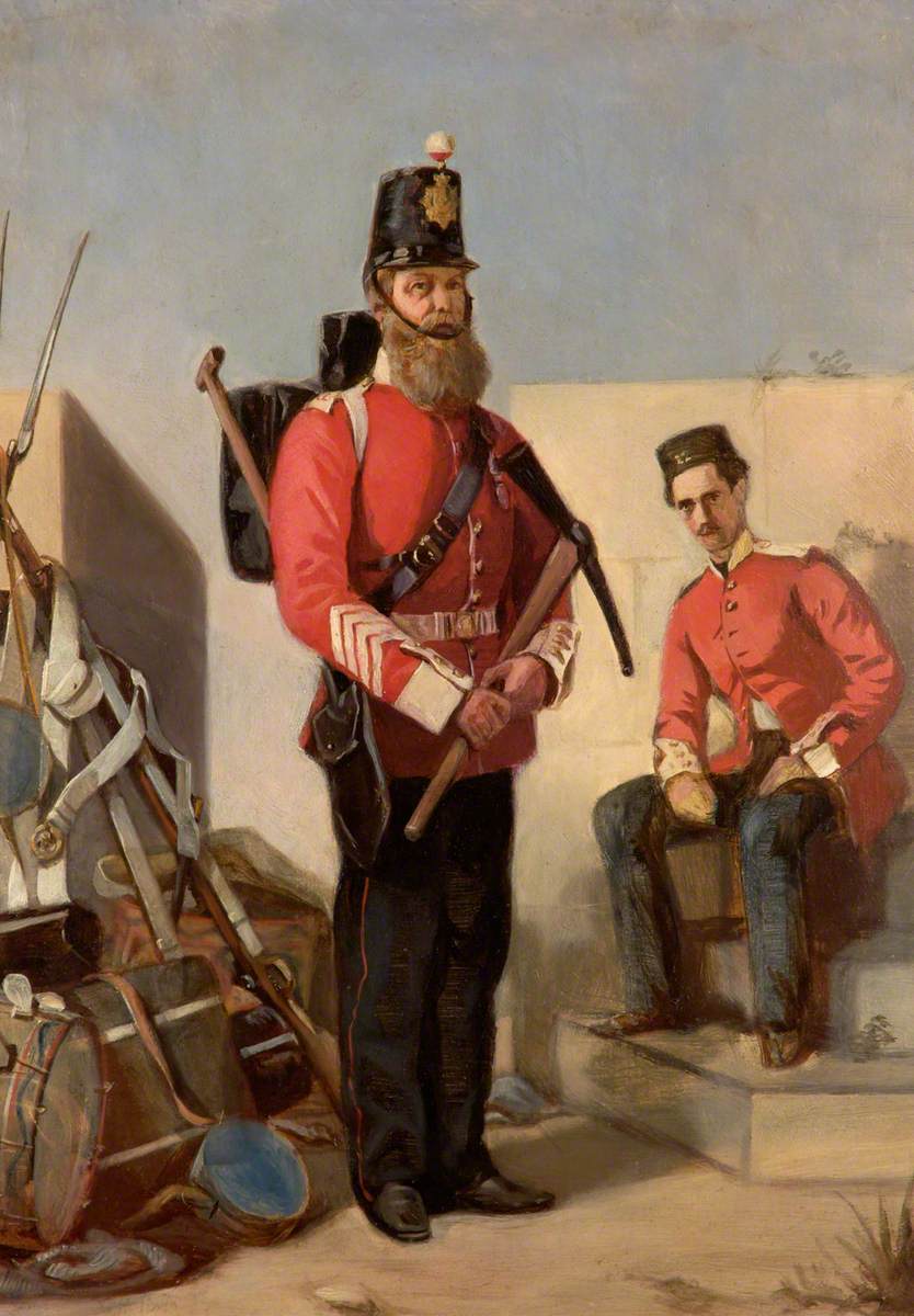 22e régiment d'infanterie de pionniers du Cheshire, vers 1858 - William Powell Frith image 1 reproduction artisanale de tableau