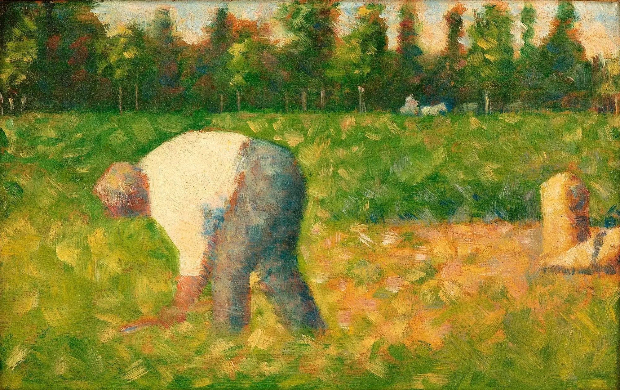 Reproduction du tableau « Paysan travaillant - Georges Seurat » par Alpha Reproduction en peinture à l’huile
