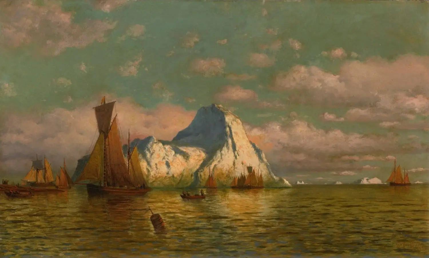 Coucher de soleil sur la mer et la terre - William Bradford - Alpha Reproduction