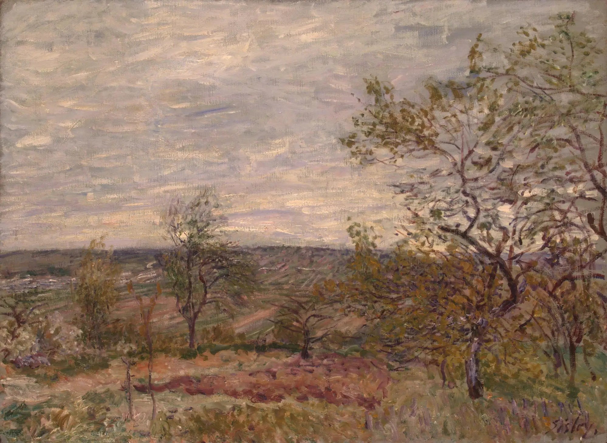 Reproduction du tableau « La Campagne à Veneux - Alfred Sisley » par Alpha Reproduction en peinture à l’huile