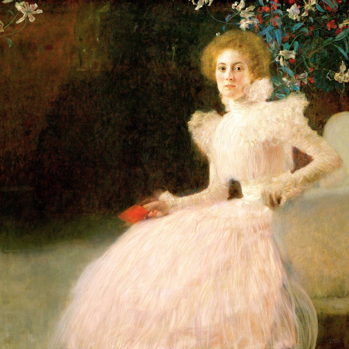 🌸✨ بورتريه سونيا كنِبس – غوستاف كليمت (1898)