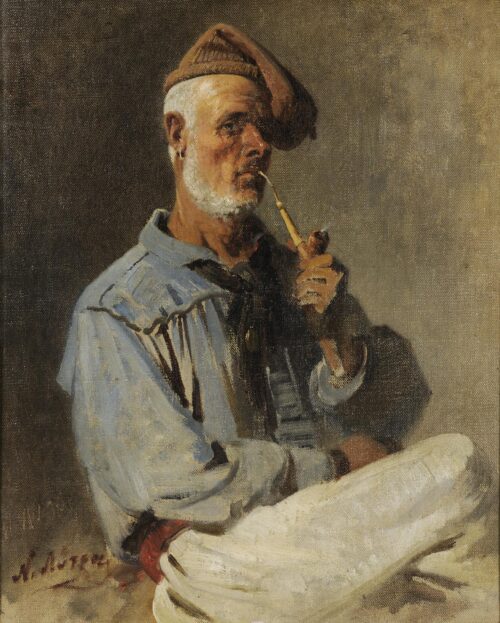 Marin fumant, Nikiforos Lytras, ca 1894-1895, Oil on canvas