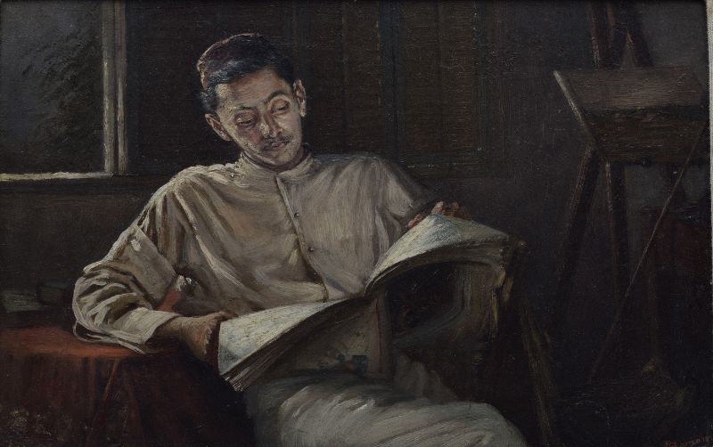 At Rest, Bomonjee Pestonjee Eruchshaw, XXe siècle, huile sur toile
