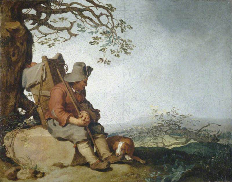 Un homme avec un chien dans un paysage - Abraham Bloemaert