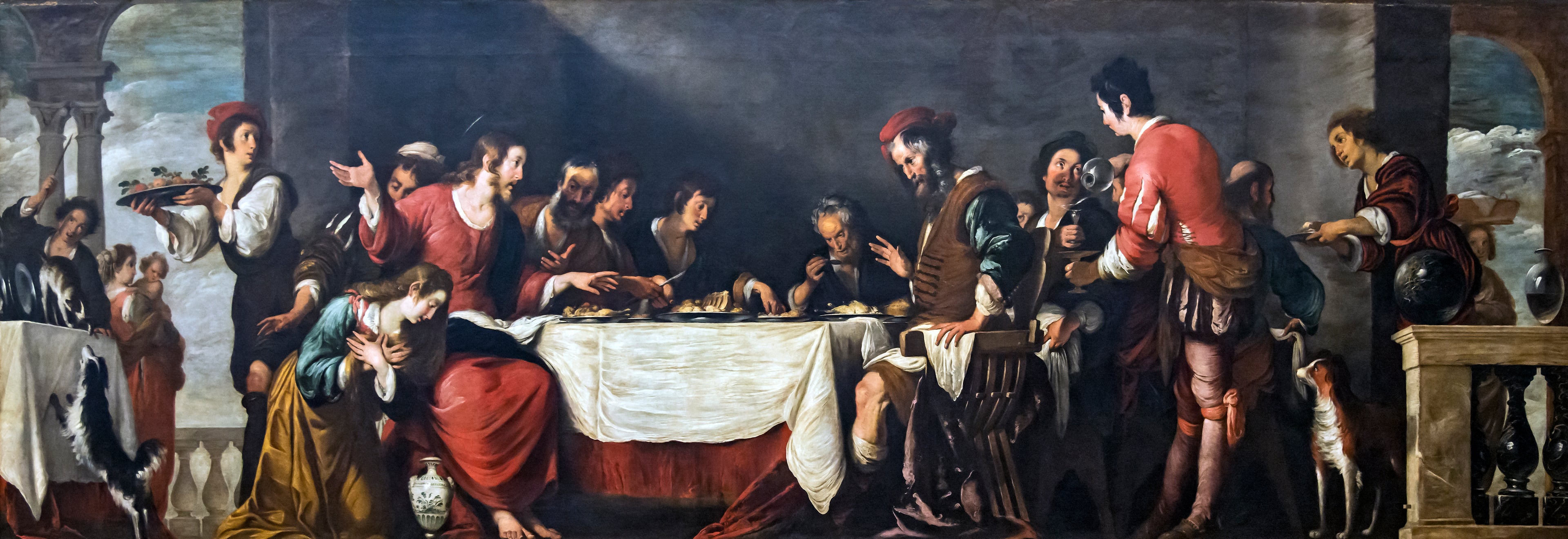 Banquet dans la maison de Siméon - Bernardo Strozzi