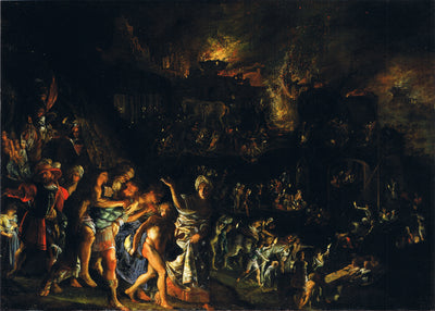 L'incendie de Troie - Adam Elsheimer