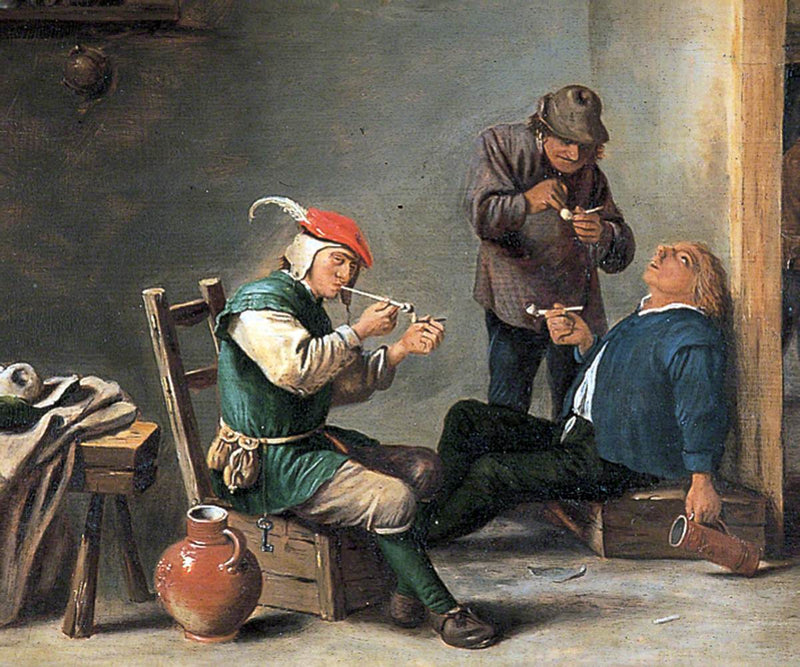 Les Topers (Boors fumant à l'intérieur) - Adriaen Brouwer